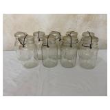 9 Glass Canning Jars with Wire Closures