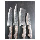 A Collection of Four Modern Tsuchime Culinary Kniv