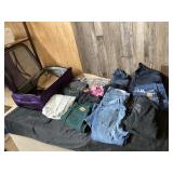 Clothing and Purple Suitcase