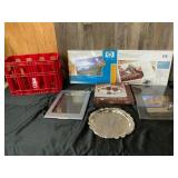 Silver-Plated Tray, Coke Crate, and Printer Paper