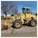 Allis Chalmers Mod. 840 Series B diesel articulating pay loader w/bucket & HD forks, cab, 16.9 X 24” tires, shows 7000 hours