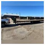 2006 LOAD-MAX, goose neck equipment trailer, tandem axle w/duals, 28’6” bed w/5 ‘6” beaver tail, 3-fold up ramps