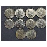 (10) 40% Silver Half Dollars - Dated 1965-1968