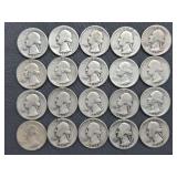 13 Washington Quarters - 1930’s + 7 Washington Quarters - 1940’s