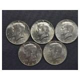 (5) 1964-P Kennedy Half Dollars (uncirculated)
