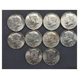 (10) 40% Silver Half Dollars - Dated 1965-1968