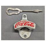 Coca-Cola Bottle Opener made in W. Germany + M. Deur City View Dairy opener (milk can)