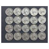 2 Washington Quarters - 1950’s + 18 Washington Quarters - 1960’s