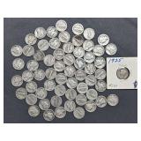 1 Silver Roosevelt Dime + 59 Mercury Dimes - 1920’s, 1930’s, 1940’s