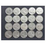 20 Canadian Silver Quarters - 1950’s-1964