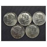 25. (5) 1964-P Kennedy Half Dollars (uncirculated)