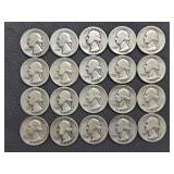 44. 17 Washington Quarters - 1940’s + 3 Washington