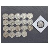46. 20 Washington Quarters - 1950’s