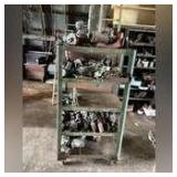 Assorted Electrical Components and Rolling Cart