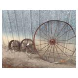 (3) Pulleys and Steel Wheels