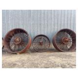 (3) Large Steel Wheels