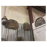 (2) Cast Iron Seats (1) Tin Seat