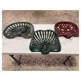(3) Cast Iron Seats