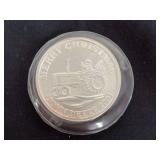 John Deere Merry Christmas 2001 1 Troy Oz. .999 Fine Silver Round