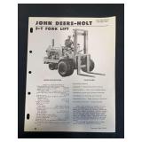 1959 John Deere-Holt 3-T Fork Lift Spec Sheet