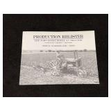 John Deere G Production Register