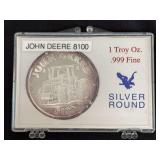 John Deere 8100 1 Troy Oz. .999 Fine Silver Round