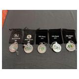 (5) John Deere Pewter Christmas Ornaments