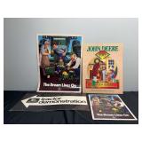 (4) John Deere Sign + Posters