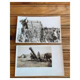(2) Corn Picker + Corn Shucking Photo Postcard