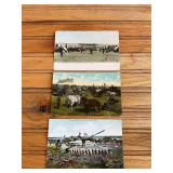 (3) Threshing Postcards