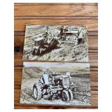 (2) Allis Chalmers C Tractor + All-Crop Harvester Postcard
