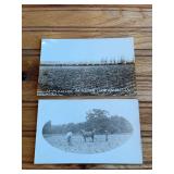 (2) Horse Drawn Plow Photo Postcards