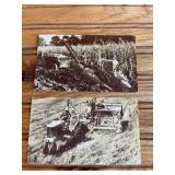 (2) Allis Chalmers WC Tractor + All-Crop Harvester Postcard