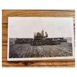 Emerson Brantingham Big 4 Tractor + Van Brunt Grain Drills Photo Postcard