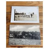 (2) Sulky Rake Photo Postcards