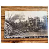 Steam Engine Wreck Photo Postcard