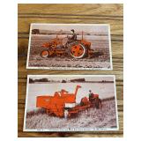(2) Allis Chalmers G Tractor + All-Crop Harvester Postcard