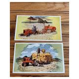 (2) Allis Chalmers WC Tractor + All-Crop Harvester Postcards