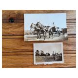 (2) Grain Binder and Wagon Photos