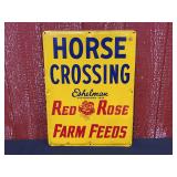 Red Rose Farm Feeds Horse Crossing SST Sign