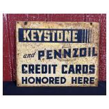 Keystone + Pennzoil Credit Cards DST Sign