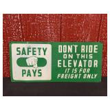 Elevator Safety SST Sign
