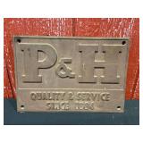 P&H Quality & Service Cast Sign