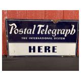 Postal Telegraph Porcelain Flange Sign