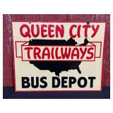 Queen City Trailways Bus Depot DSP Sign