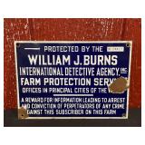 Willian J. Burns Detective Agency SSP Sign