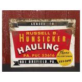 Russell B. Hunsicker Hauling SST Sign