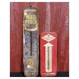 (2) Mail Pouch + Royal Crown Thermometers