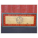 War Price + Rationing Board Sign
