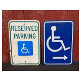 (2) Handicap Street Signs